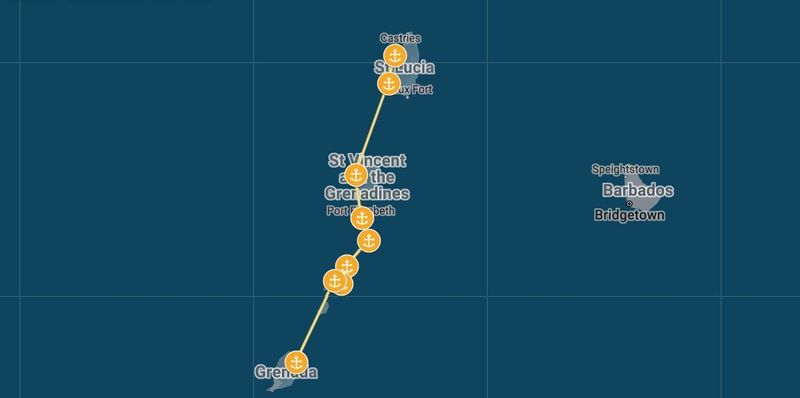 Saint Lucia to Grenada Itinerary